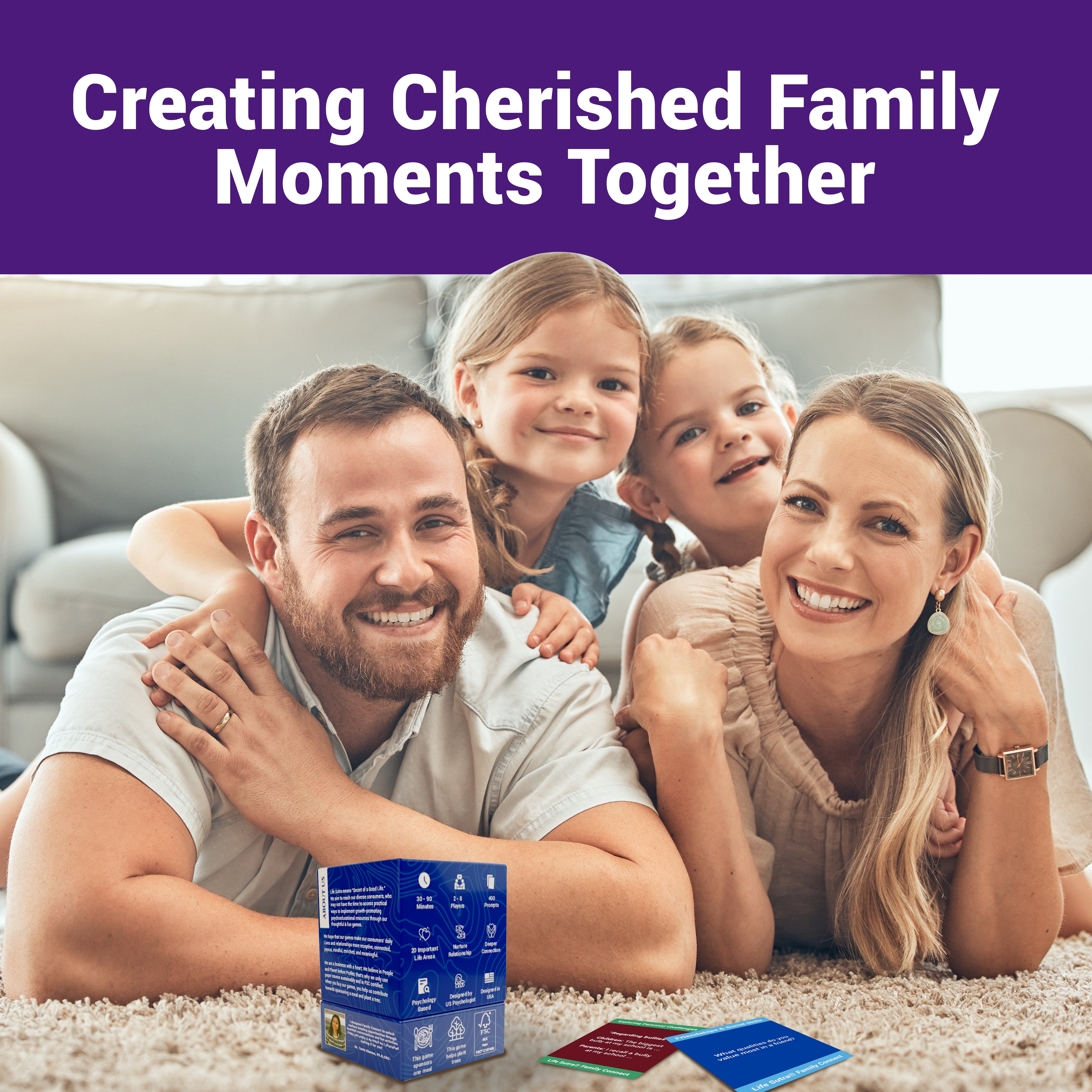 Life Sutra Family Connect - 400 Conversation Starters, Fun Games for Kid, Teens & Adults - Get to Know Each Other Better, Ideal for Game Night & Road Trips