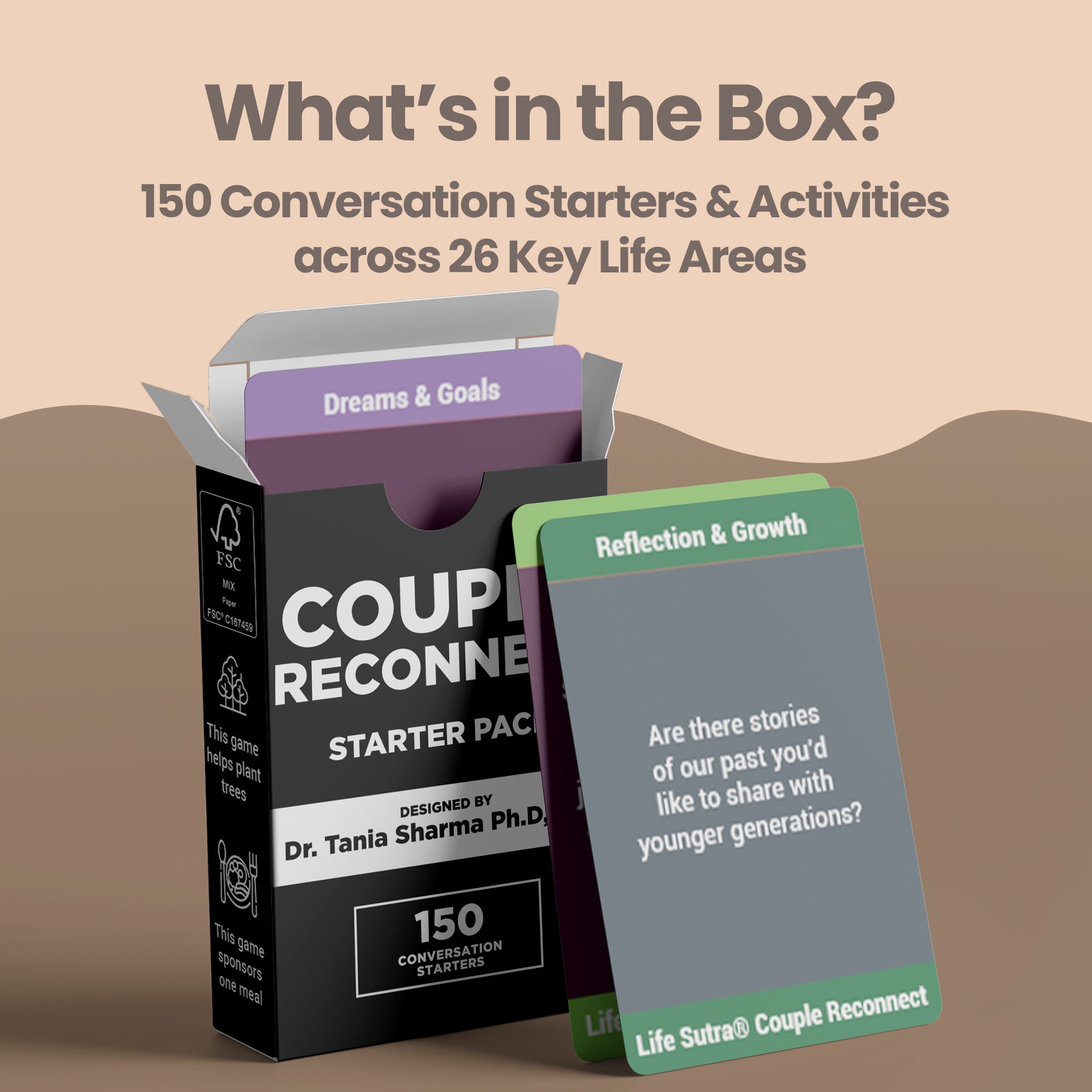 Couple Reconnect Starter Pack by Life Sutra - 150 Conversation Starters for Married Couples