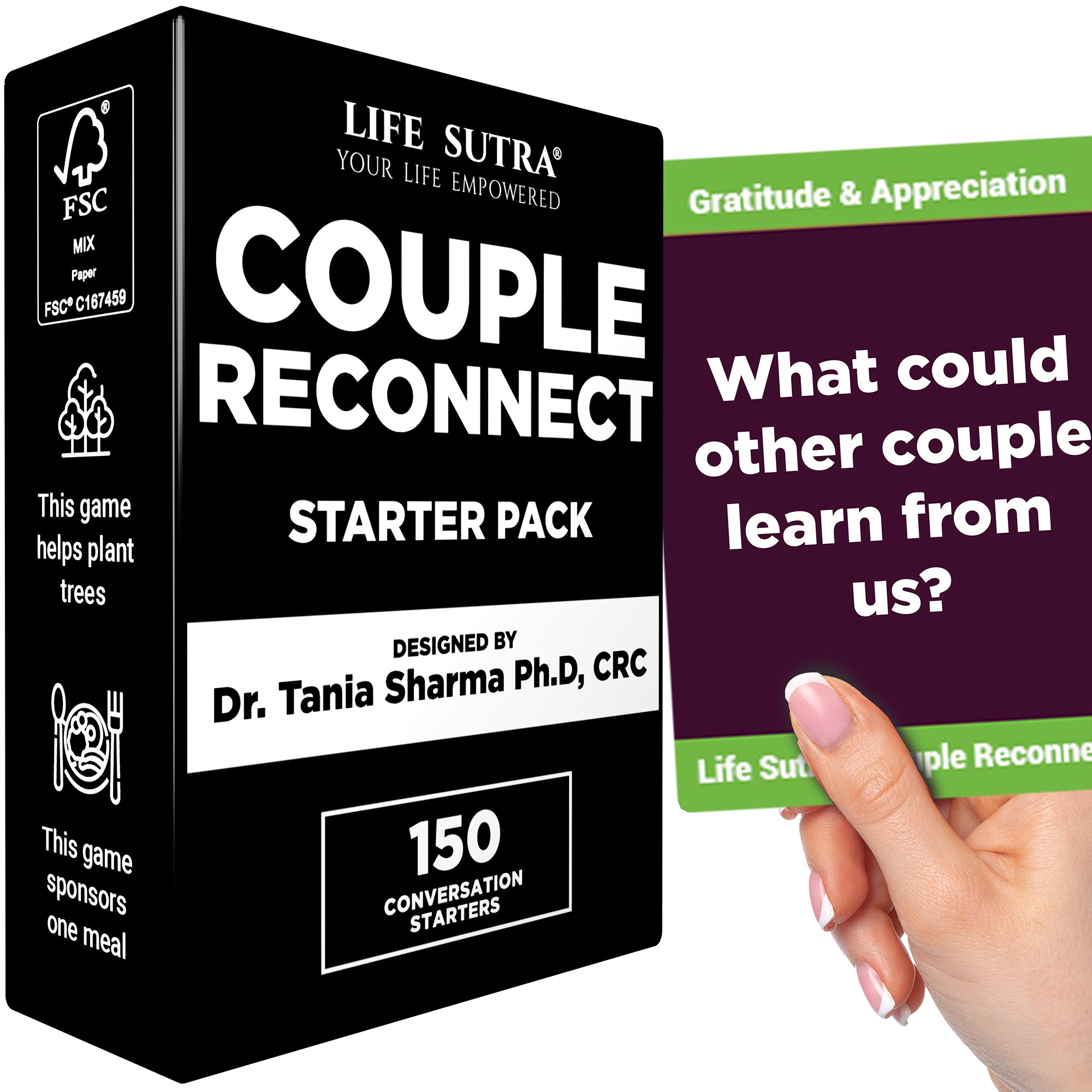 Couple Reconnect Starter Pack by Life Sutra - 150 Conversation Starters for Married Couples