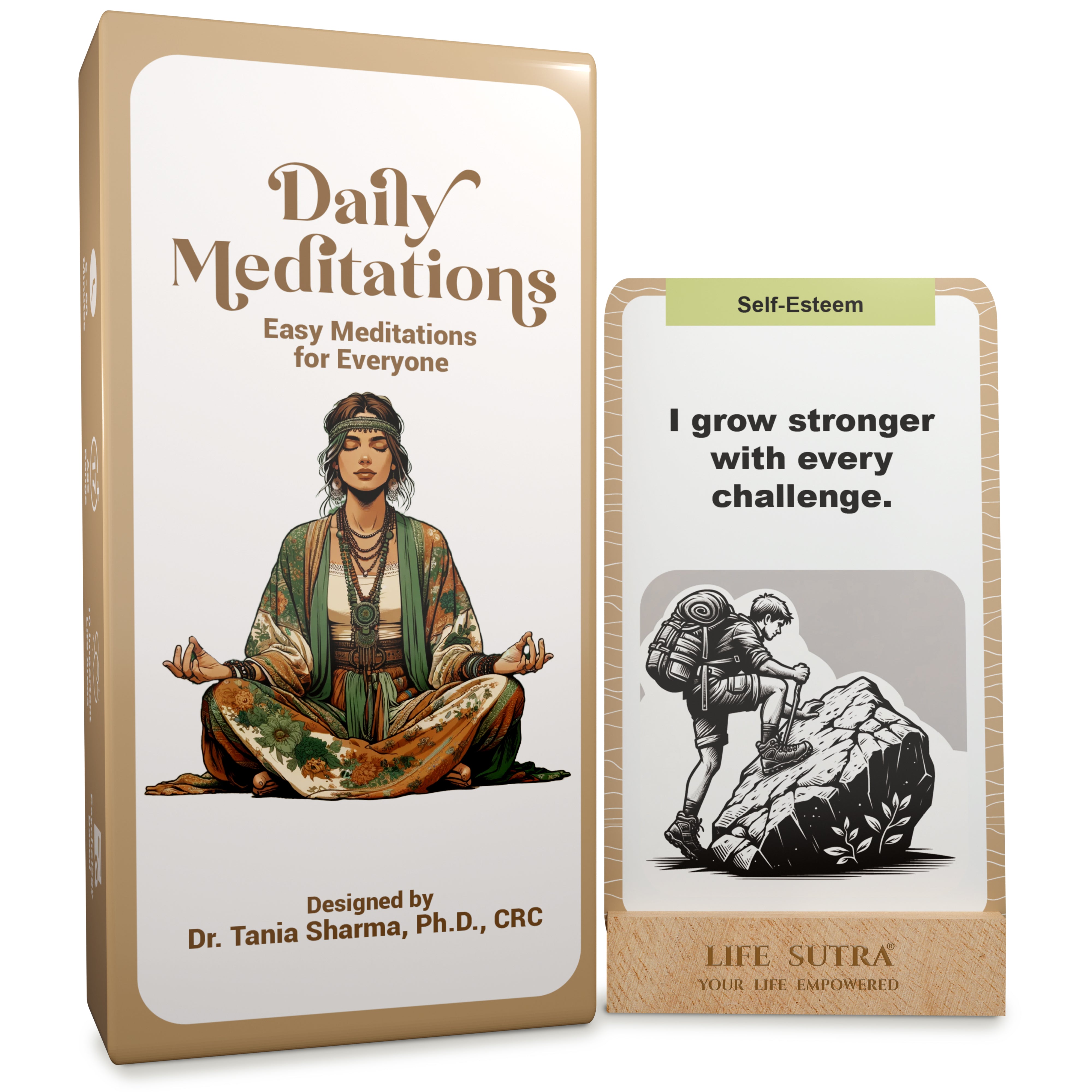 Daily Meditations by Life Sutra Positive Affirmations Cards Daily Affirmations for Women & Men 80 Meditation Cards for Adults Mindful Affirmation Cards to Boost Confidence Mindfulness Meditation Exercises